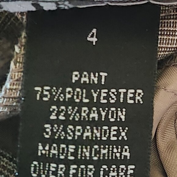 AB Studio Women's Professional Pants Size 4 Beige Plaid Straight Trousers Slacks - Picture 6 of 9